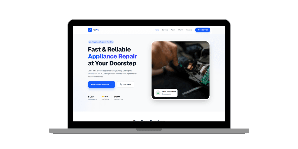 FixPro Appliance Repair Service Website