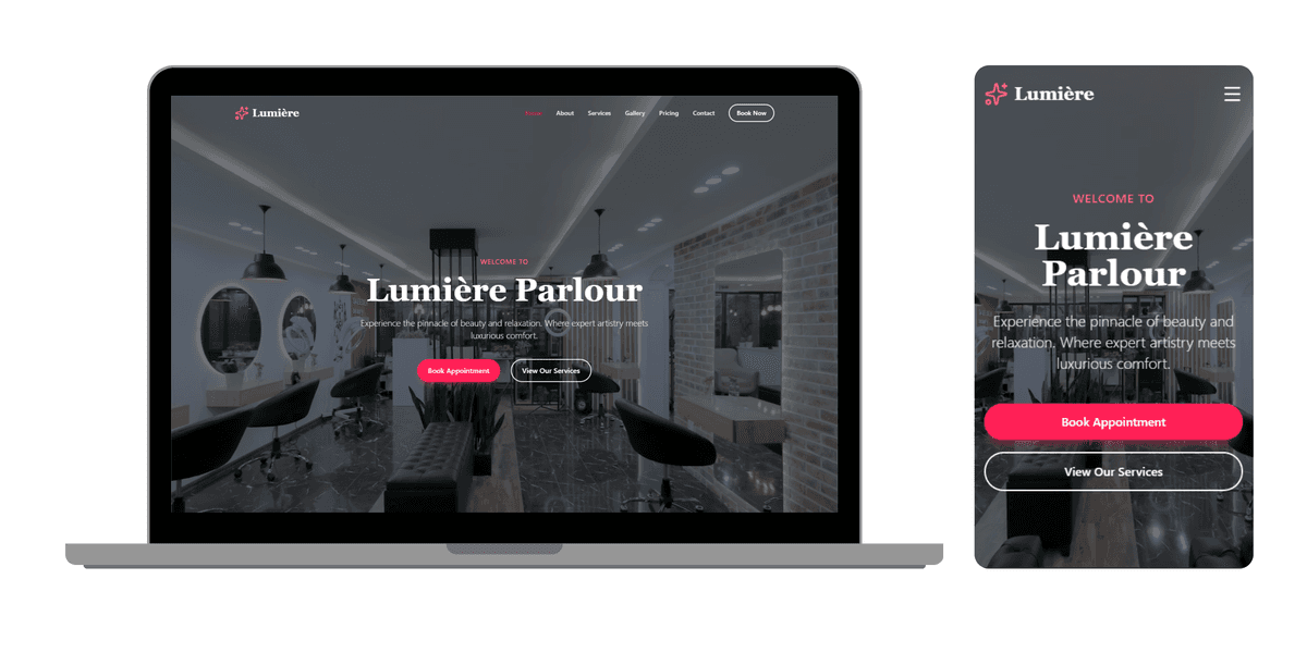 luxury salon & Spa Website